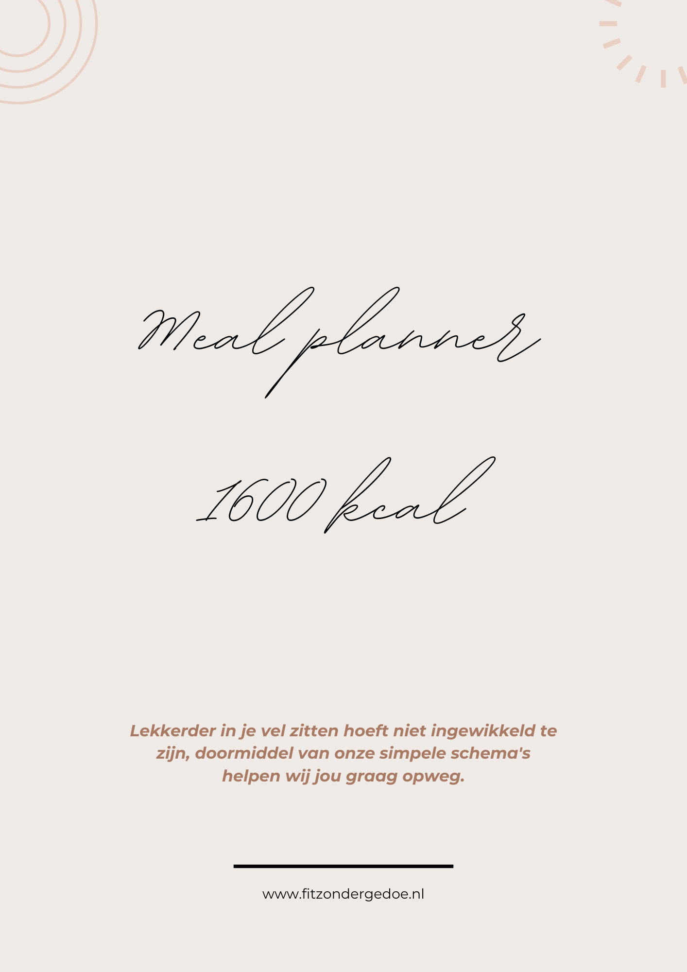 E-BOOK | Voedingsschema 1600 kcal