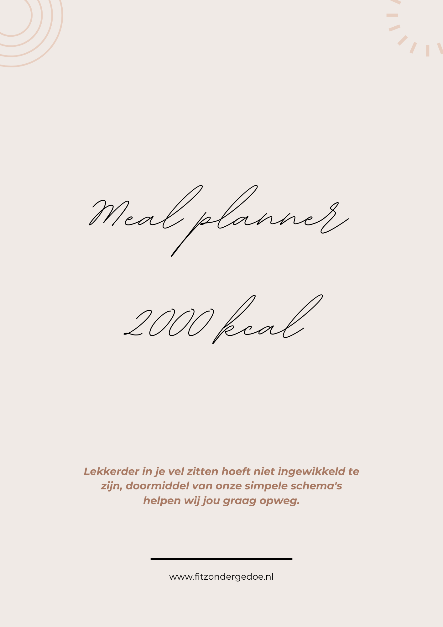 E-BOOK | Voedingsschema 2000 kcal